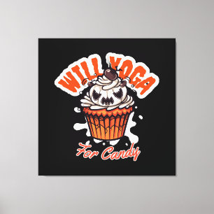 Cupcake Halloweenidé för Mamas Yoga Canvastryck