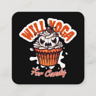 Cupcake Halloweenidé för Mamas Yoga Fyrkantigt Visitkort