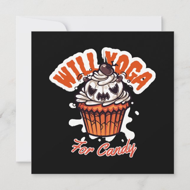 Cupcake Halloweenidé för Mamas Yoga Inbjudningar (Framsida)