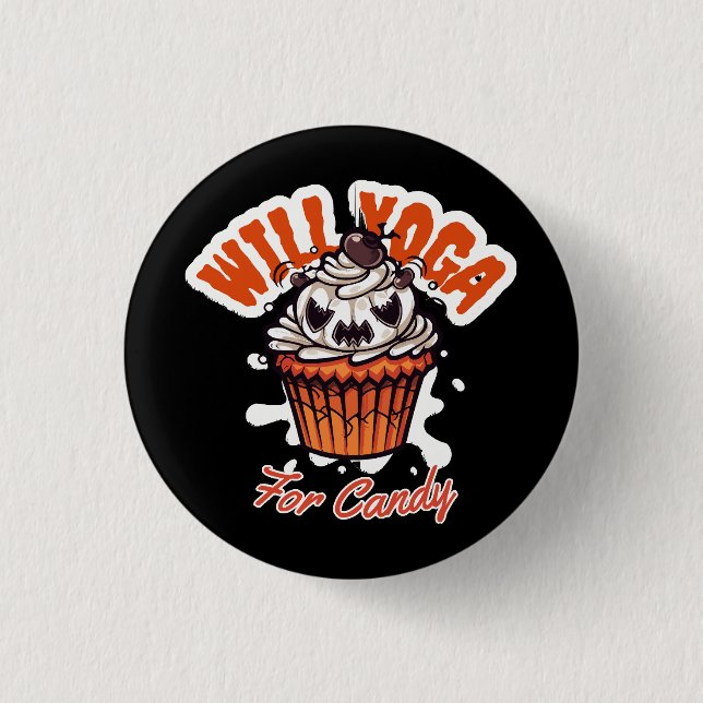 Cupcake Halloweenidé för Mamas Yoga Knapp (Framsida)