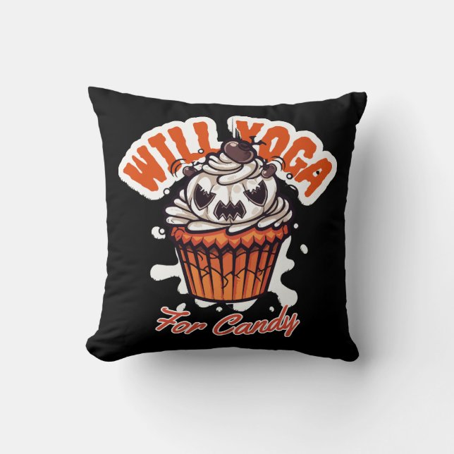 Cupcake Halloweenidé för Mamas Yoga Kudde (Framsida)