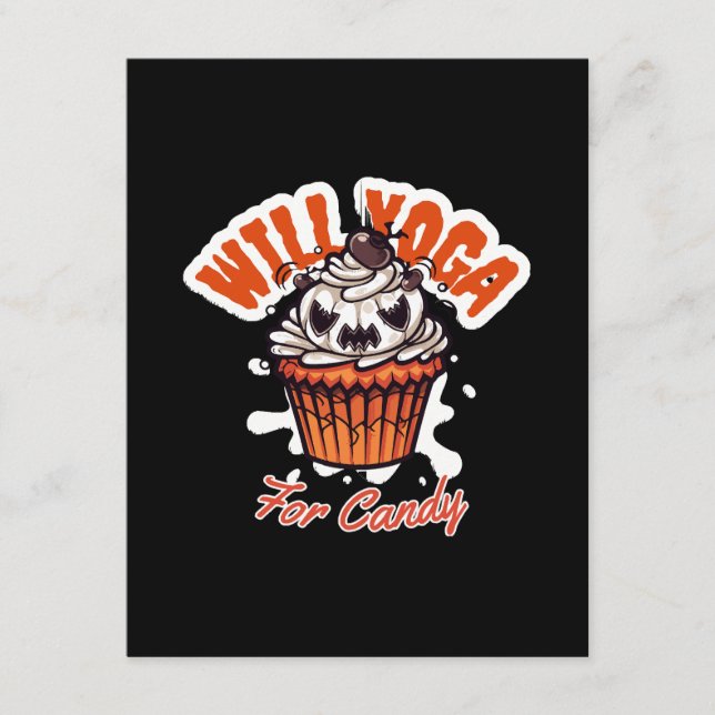 Cupcake Halloweenidé för Mamas Yoga Tilläggskort (Framsida)