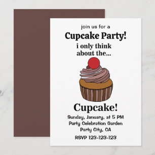 Cupcake Jag Tänker Bara På Cupcakeen Inbjudningar