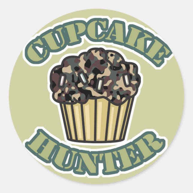Cupcake-jägare Runt Klistermärke (Framsida)