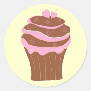 Cupcake kärlek runt klistermärke