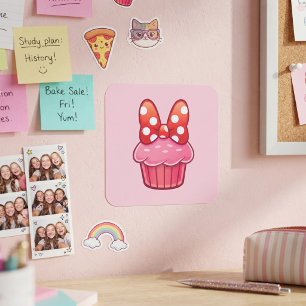 Cupcake-klistermärke Fyrkantigt Klistermärke