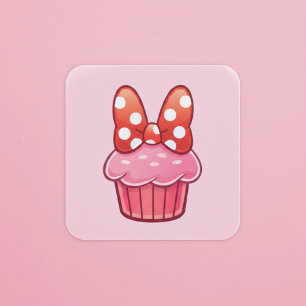 Cupcake-klistermärke Fyrkantigt Klistermärke