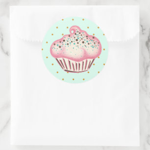 Cupcake-klistermärke Runt Klistermärke