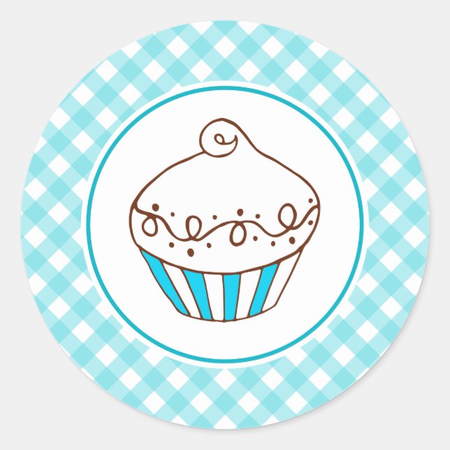 Cupcake-klistermärken Runt Klistermärke (Framsida)