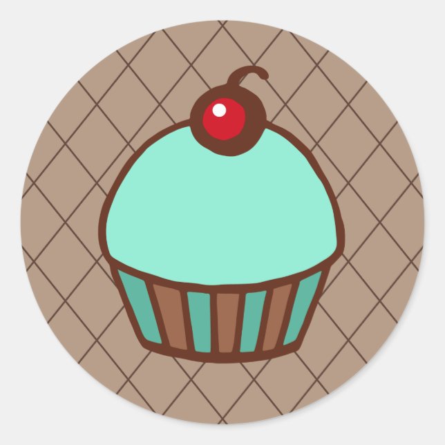 Cupcake-klistermärken Runt Klistermärke (Framsida)
