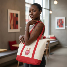 Cupcake Large Tote Bag Tygkasse