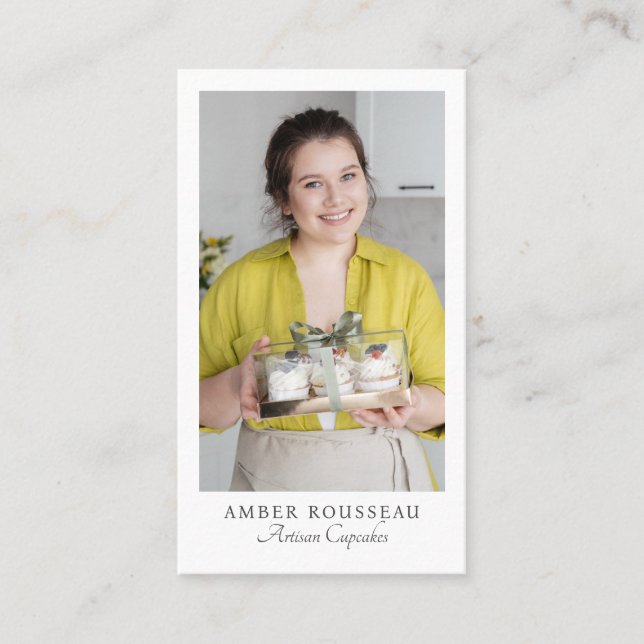 Cupcake Maker Foto QR-kod Visitkort (Framsida)
