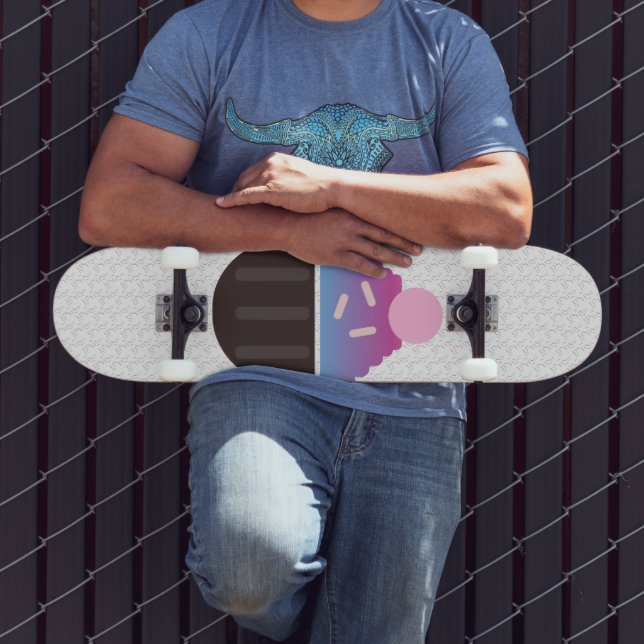 Cupcake med Frosting Namn Strössel Skateboard (Utomhus 3)