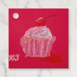 Cupcake med jordgubbssylt gåvor etiketter