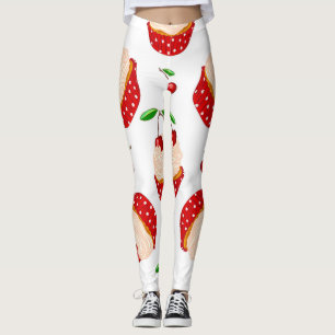 Cupcake med körsbärsmönster leggings