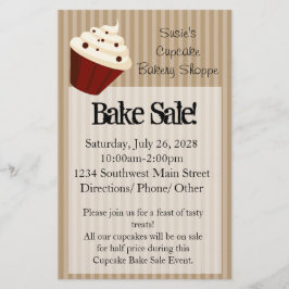 Cupcake med mjuka mokka-ränder flygblad