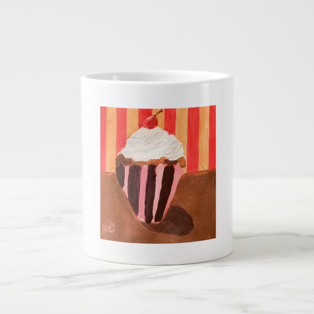 Cupcake med vaniljglasyr jumbo mugg (Framsidan)