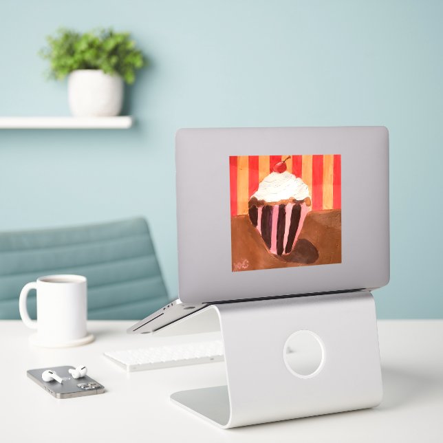 Cupcake med vaniljglasyr klistermärken (Laptop På Skrivbordet)