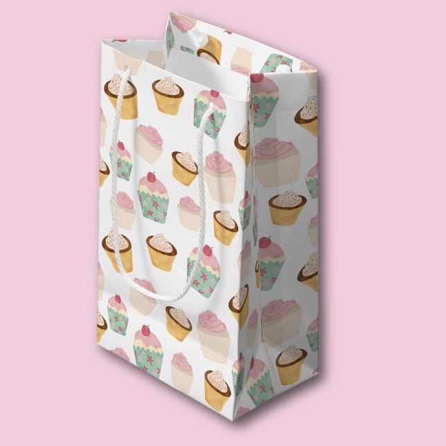 Cupcake-mönster (Cupcake gift bag - different sizes available.)