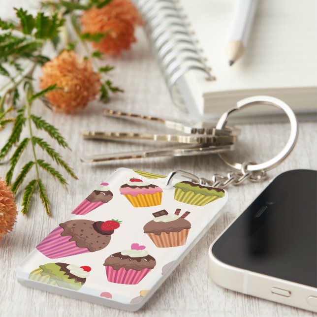 Cupcake-mönster, Muffin-mönster, Choklad, Hjärtan (Högra Framsidan)