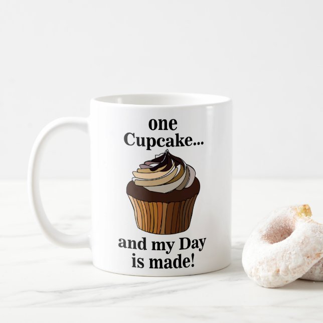 Cupcake Och Min Dag Blir Perfekt Cupcake Kaffemugg (Med munk)