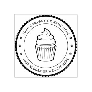 CUPCAKE Personlig Business Logotyp Rubber Frimär Stämpel