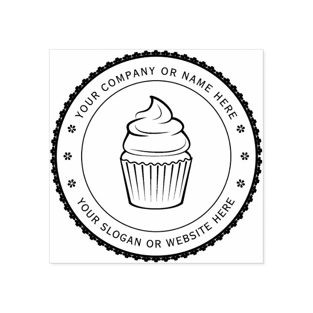 CUPCAKE | Personlig Business Logotyp Rubber Frimär Stämpel (Tryck)