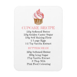 CUPCAKE RECIPIPE KITCHEN FLEXIBLE FRIDGE MAGNET