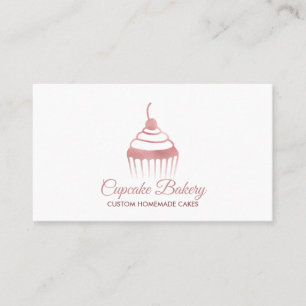 Cupcake Rosa guld Söt Visitkort
