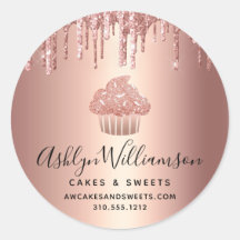 Cupcake Rose Gold Drips Script Konditor Bageri