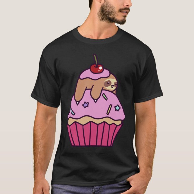 Cupcake Sloth T Shirt (Framsida)