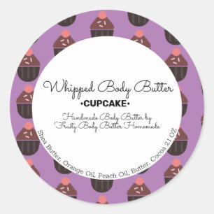Cupcake Smör Bad Branding Förpackning Runt Klistermärke