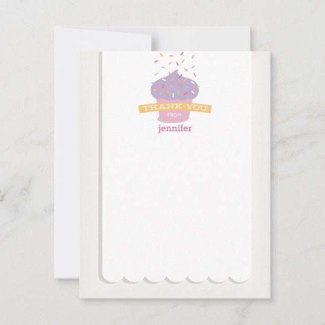 Cupcake Sprinkles Tacksamhets Kort (Framsida)
