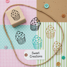 Cupcake-stämpel - Mini träkonststämpel för hantver Stämpel