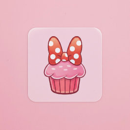 Cupcake Sticker Fyrkantigt Klistermärke