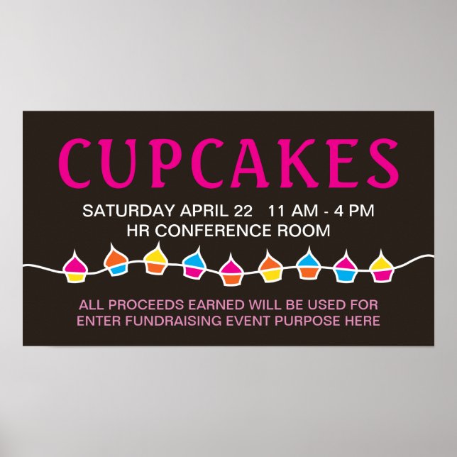 CUPCAKE-strängförsäljare för bakverk Poster (Framsidan)
