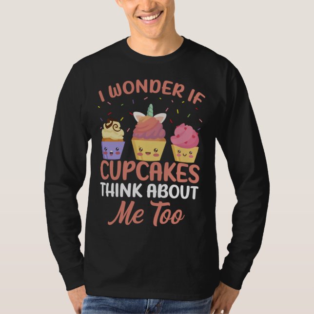 Cupcake  Strössel Godis för en Cupcake Tematisk Pa T Shirt (Framsida)