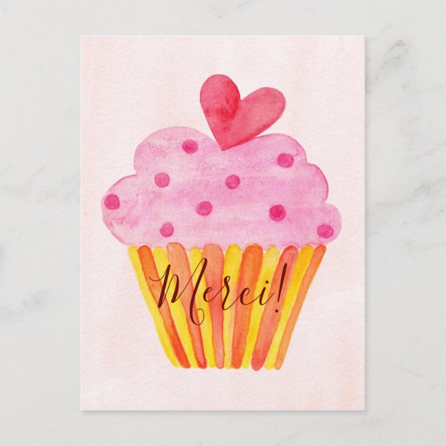 Cupcake tack Postcard - Tack Vykort (Framsida)