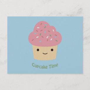 Cupcake Time! Söt rosa Cupcake Vykort