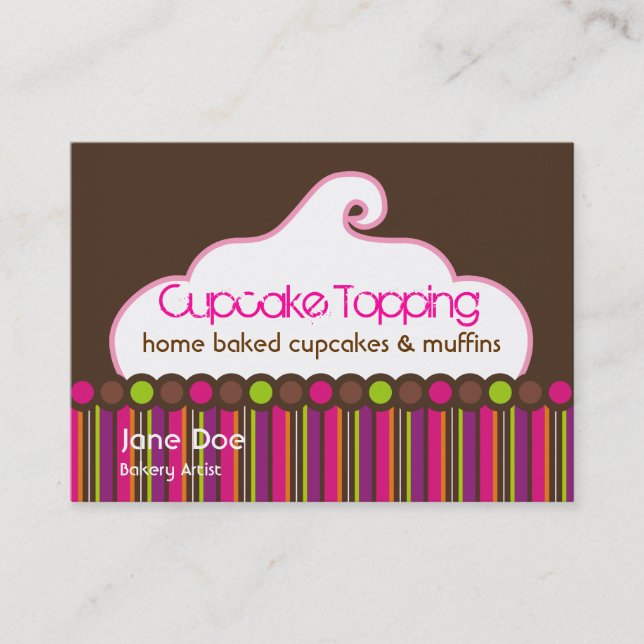 Cupcake Topping Retro Visitkort (Framsida)