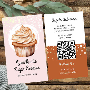 Cupcake Trendig QR-kod och webbplats Visitkort