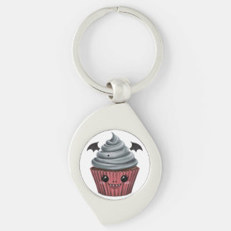 Cupcake Vampiro Fofo / Cute Vampire Cupcake Swirl Silverfärgad Nyckelring