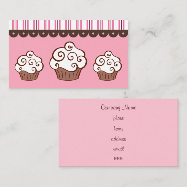Cupcake-visitenkort Visitkort (Fram/baksida)