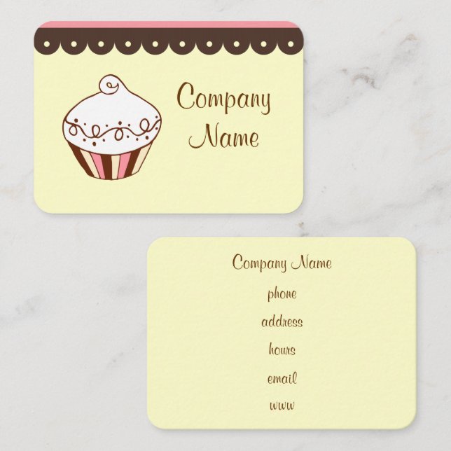 Cupcake-visitenkort Visitkort (Fram/baksida)