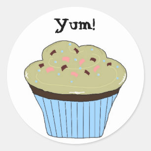 Cupcake Yum Runt Klistermärke
