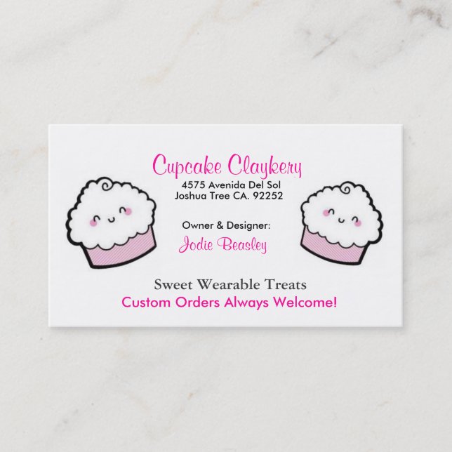 Cupcakes-1 Cupcakes-2, muffin Claykery, 4575… Visitkort (Framsida)