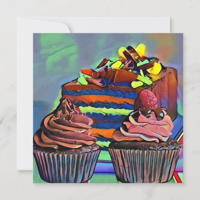 Cupcakes and cake Still life Abstract Art (Framsida)
