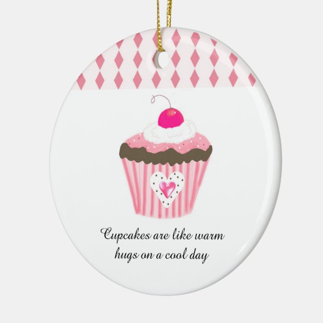 Cupcakes är som varma kramar julgransprydnad keramik (Vänster)