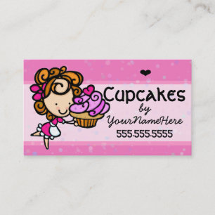Cupcakes.Bakery.Baking.Dessert.Custom-text-färg Visitkort