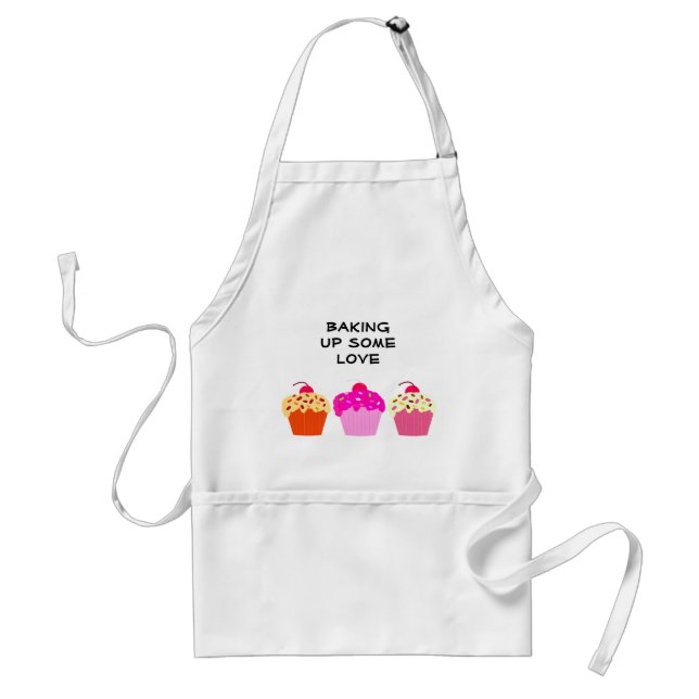 Cupcakes Bakning upp lite kärlek Förkläde (Framsidan)